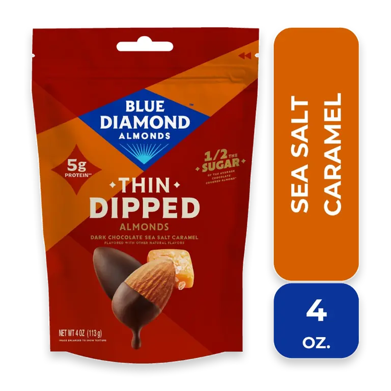 Thin Dipped Dark Chocolate Sea Salt Caramel Almonds