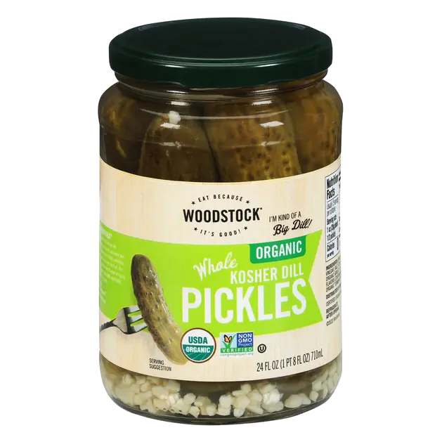Woodstock Organic Whole Kosher Dill Pickles 24 fl oz