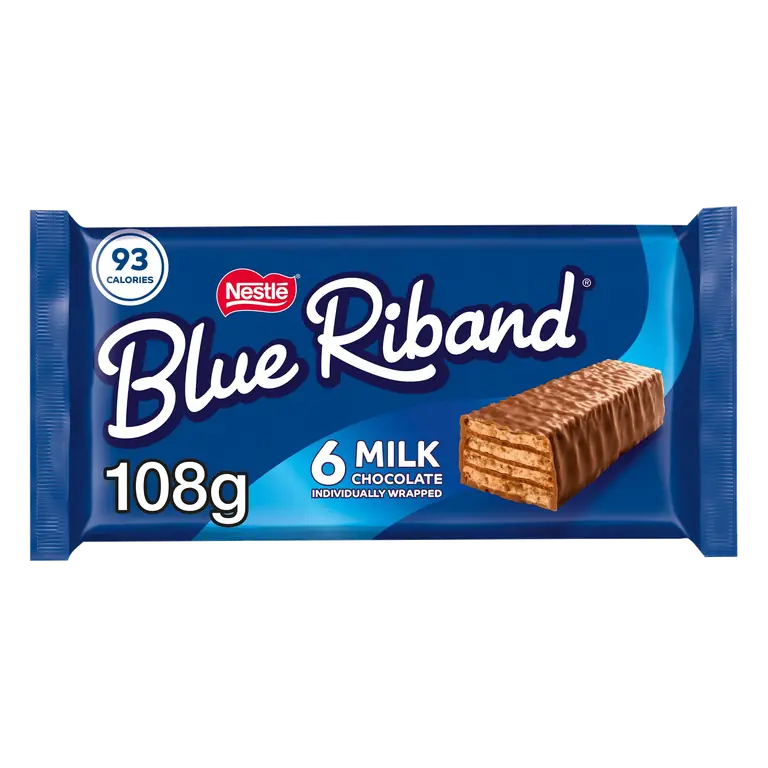 Blue Riband Original Milk Chocolate Wafer Biscuit Bar 6 Pack Multipack 108g