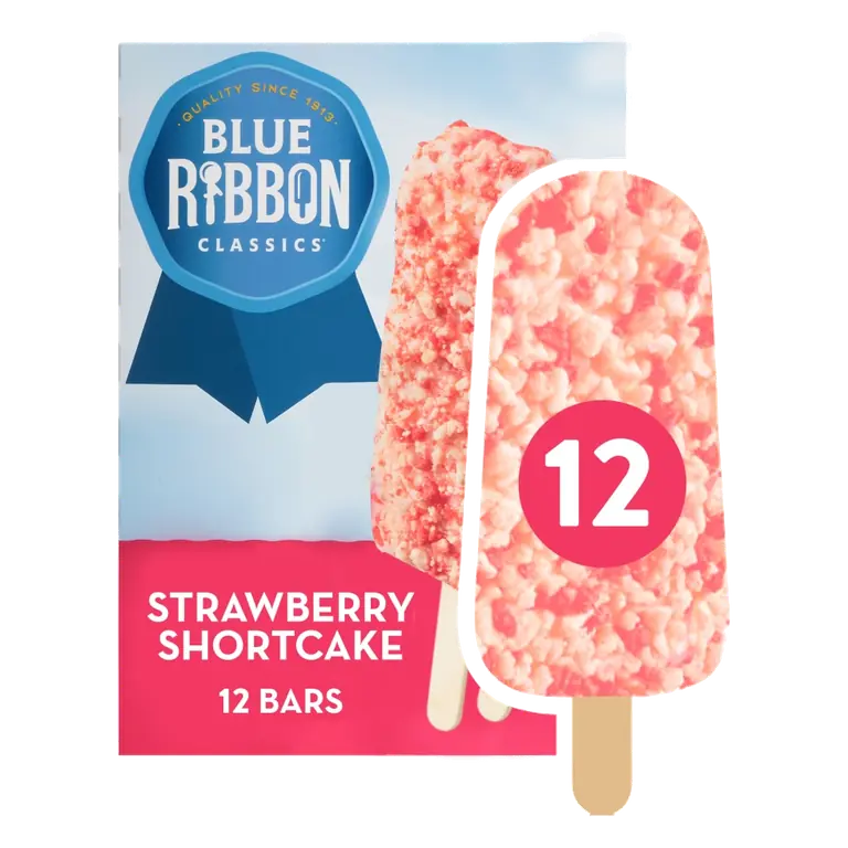 Strawberry Shortcake Strawberry Flavored Center in Vanilla Frozen Dairy Dessert Rolled in Cake Pieces Bars