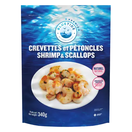 Natural Frozen Seafood Scallop & Shrimp Mix 340 g
