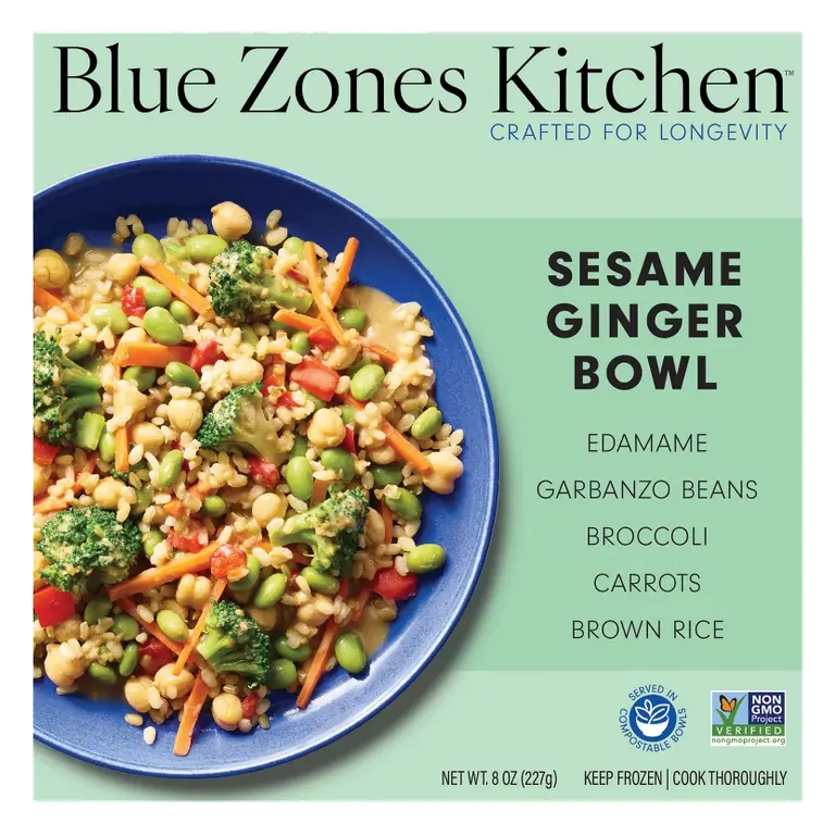 Blue Zones Kitchen Frozen Gluten Free Sesame Ginger Bowl, 8oz
