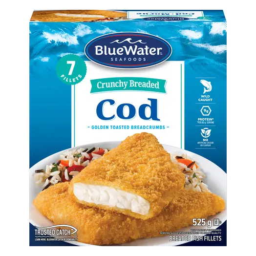 Frozen Crunchy Breaded Cod Fillets 525 g
