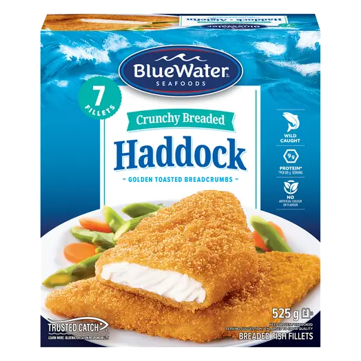 Frozen Crunchy Breaded Haddock Fillets 525 g