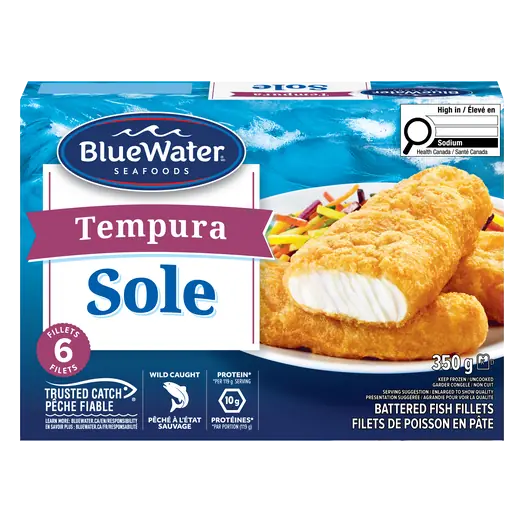 Frozen Sole Fillets Tempura Battered 350 g