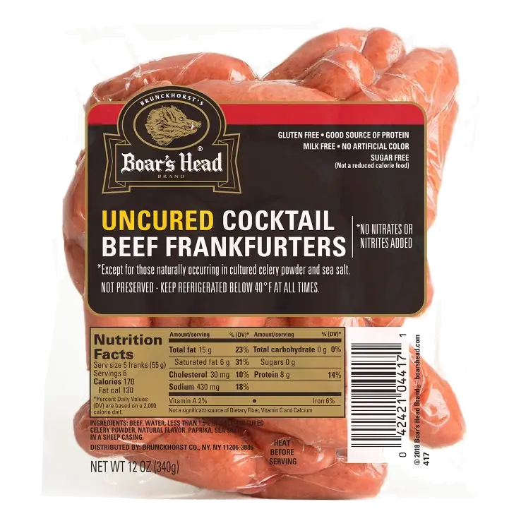 Boar's Head Cocktail Beef Franks, 12oz