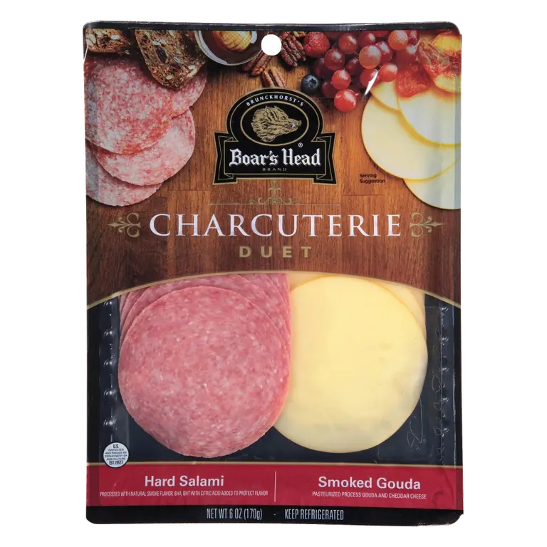 Hard Salami & Smoked Gouda Cheese Charcuterie Duet