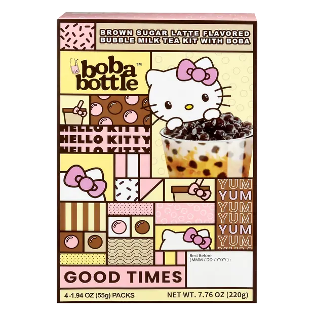 Brown Sugar Latte Bubble Milk Tea Kit with Boba - 4 ct
