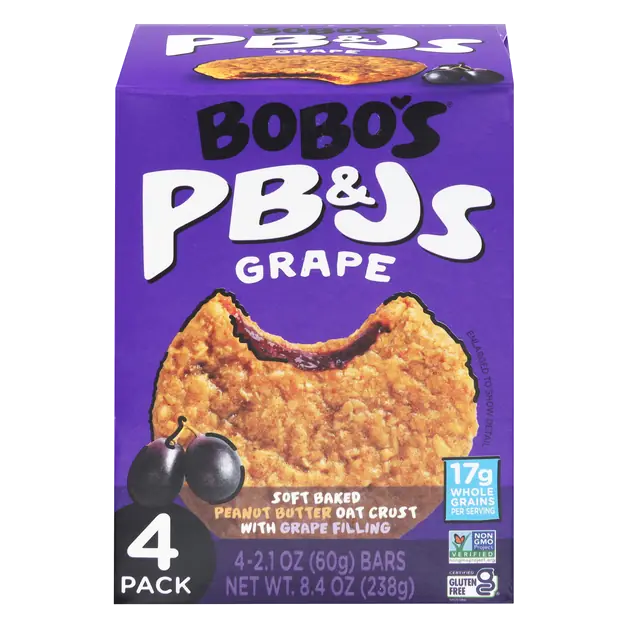 Gluten & Dairy Free PB&Js Grape Soft Baked Oat Crust Bars - 4 ct