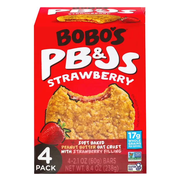 Pb&Js Strawberry Soft Baked Peanut Butter Oat Crust with Strawberry Filling Bars