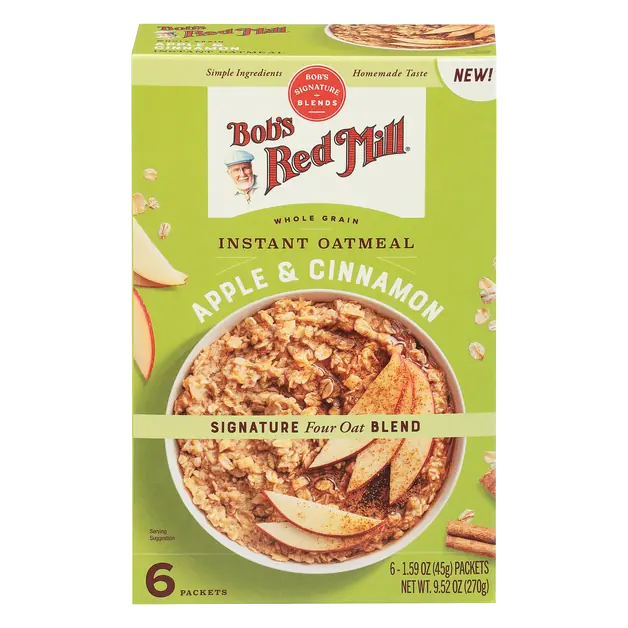 Whole Grain Apple & Cinnamon Instant Oatmeal - 6 ct