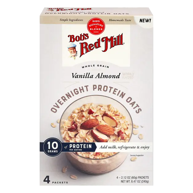 Whole Grain Vanilla Almond Overnight Protein Oats - 4 ct