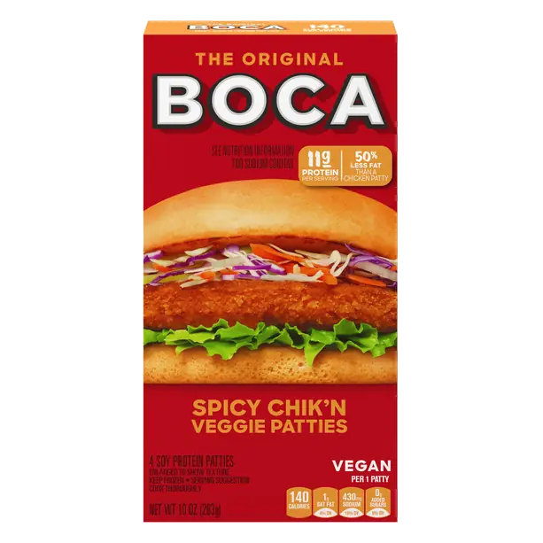 Original Vegan Spicy Chik'n Veggie Patties - 4 ct Frozen