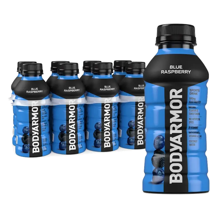 BODYARMOR Blue Raspberry Sports Drink, 8pk/12 fl oz Bottles: Non-Caffeinated