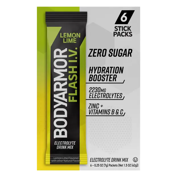 Flash I.V. Lemon Lime Electrolyte Drink Mix - 6 ct