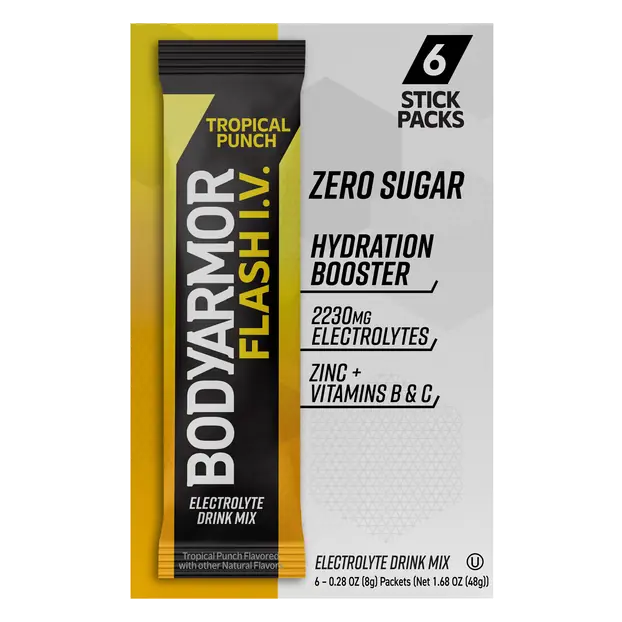 Flash I.V. Tropical Electrolyte Drink Mix Sticks - 6 ct