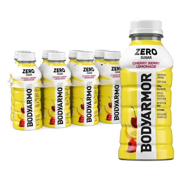 BODYARMOR ZERO Cherry Berry Lemonade, 8pk/12 fl oz Bottles: Non-Caffeinated
