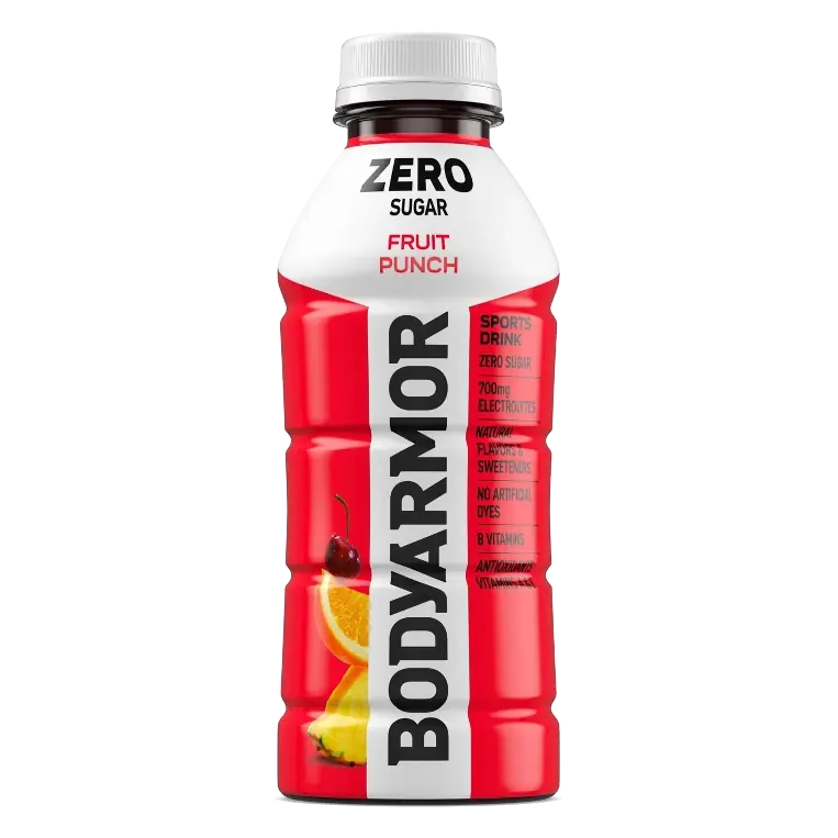 BODYARMOR ZERO Fruit Punch, 16 fl oz Bottle: Non-Caffeinated