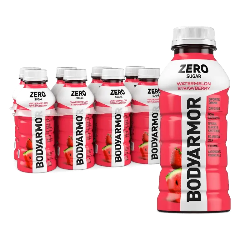 BODYARMOR ZERO Watermelon Strawberry, 8pk/12 fl oz Bottles: Non-Caffeinated