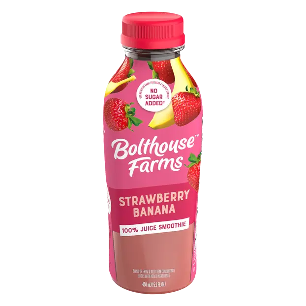 Strawberry Banana 100% Fruit Juice Smoothie Fresh