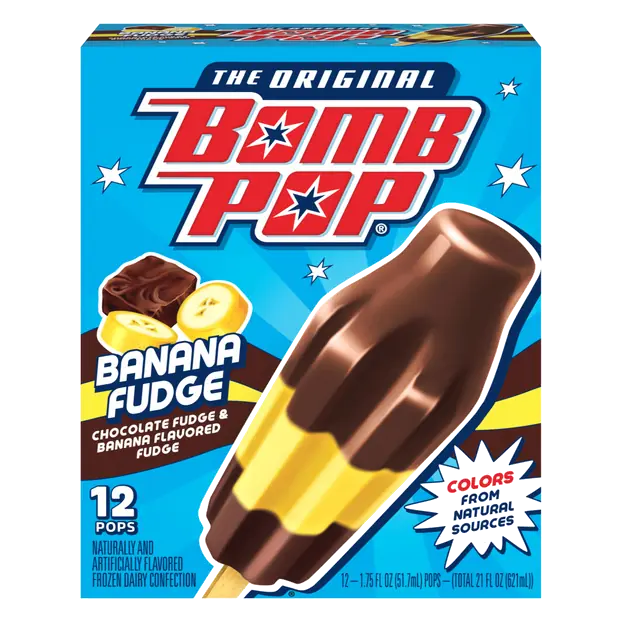 Banana Fudge Dairy Ice Pops - 12 ct