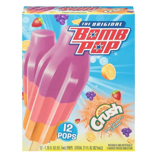 Crush Grape Strawberry & Orange Ice Pops - 12 ct