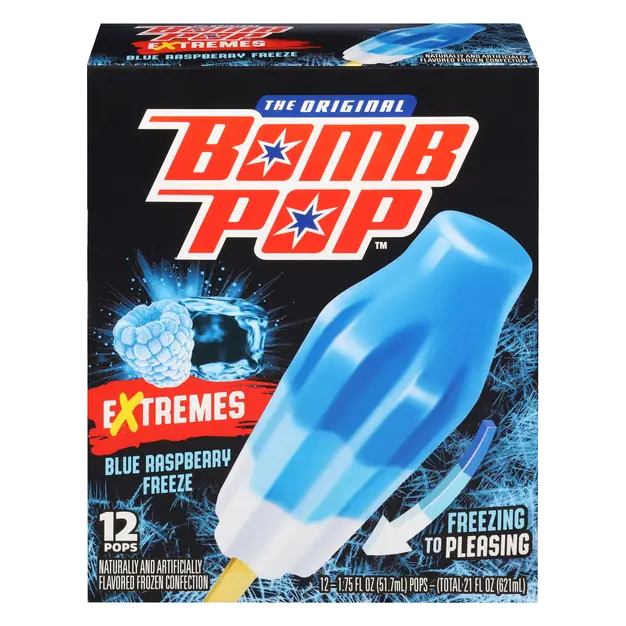 Extremes Blue Raspberry Freeze Ice Pops - 12 ct