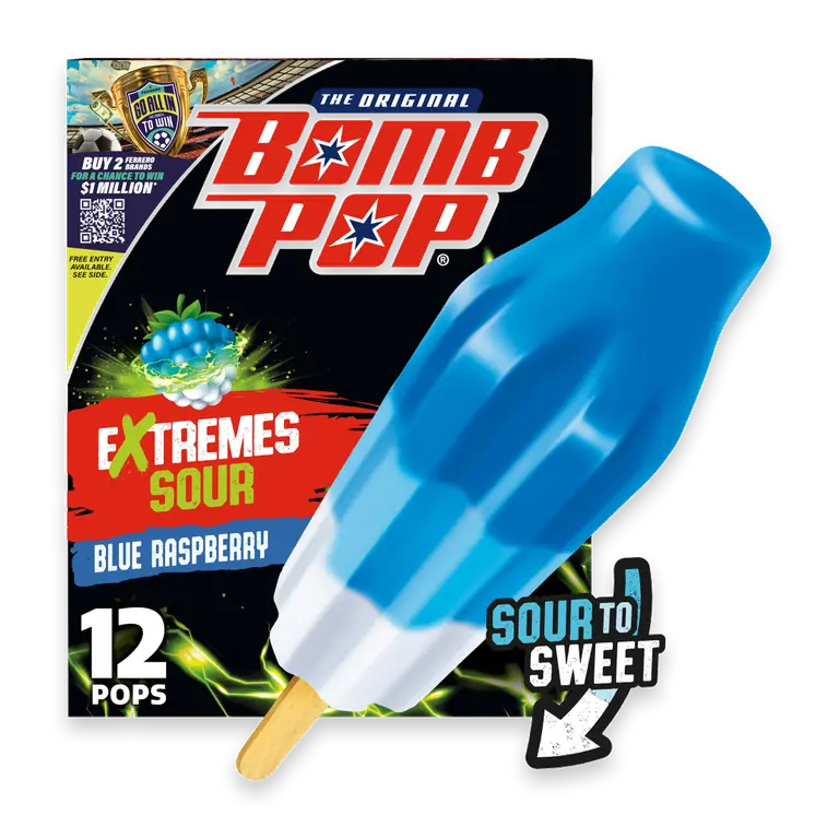 Extremes Super Sour Blue Raspberry Ice Pops