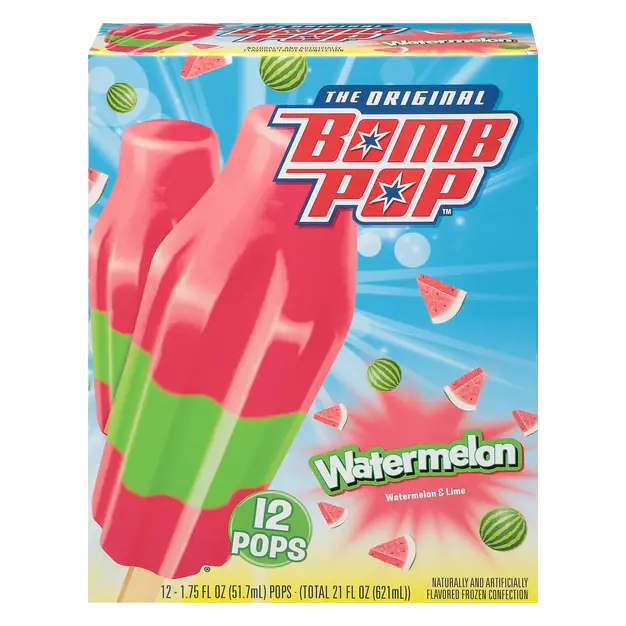 Watermelon & Lime Ice Pops - 12 ct