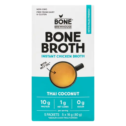 Instant Bone Broth Thai Coconut 5 Pack 16 g