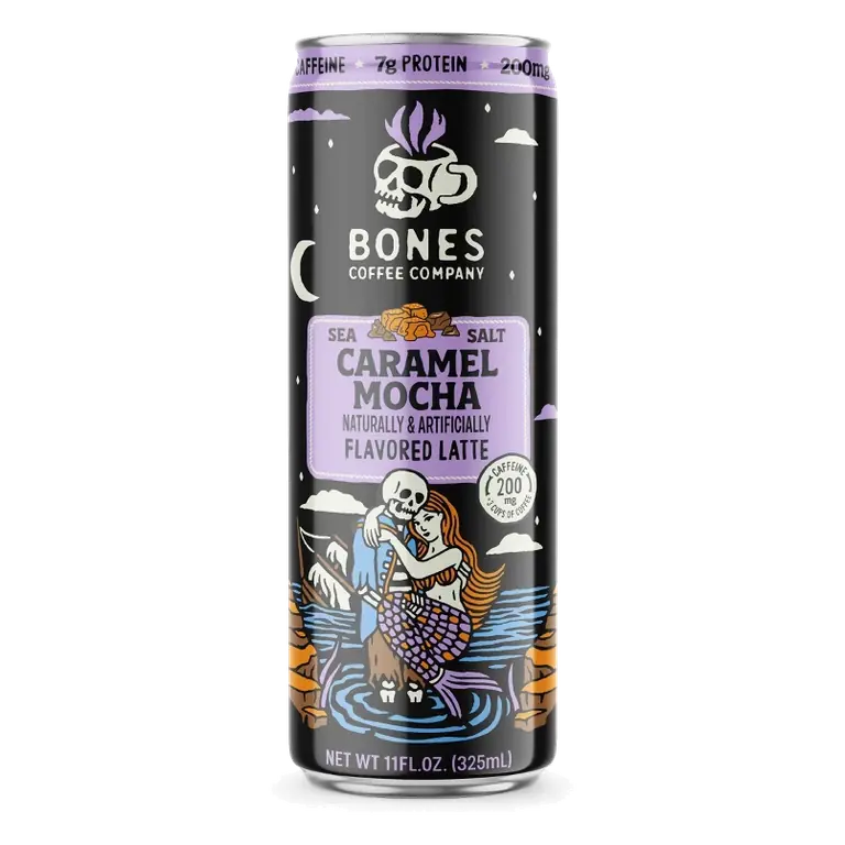 Bones Coffee Company Caramel Mocha Flavored Latte, 11 fl oz