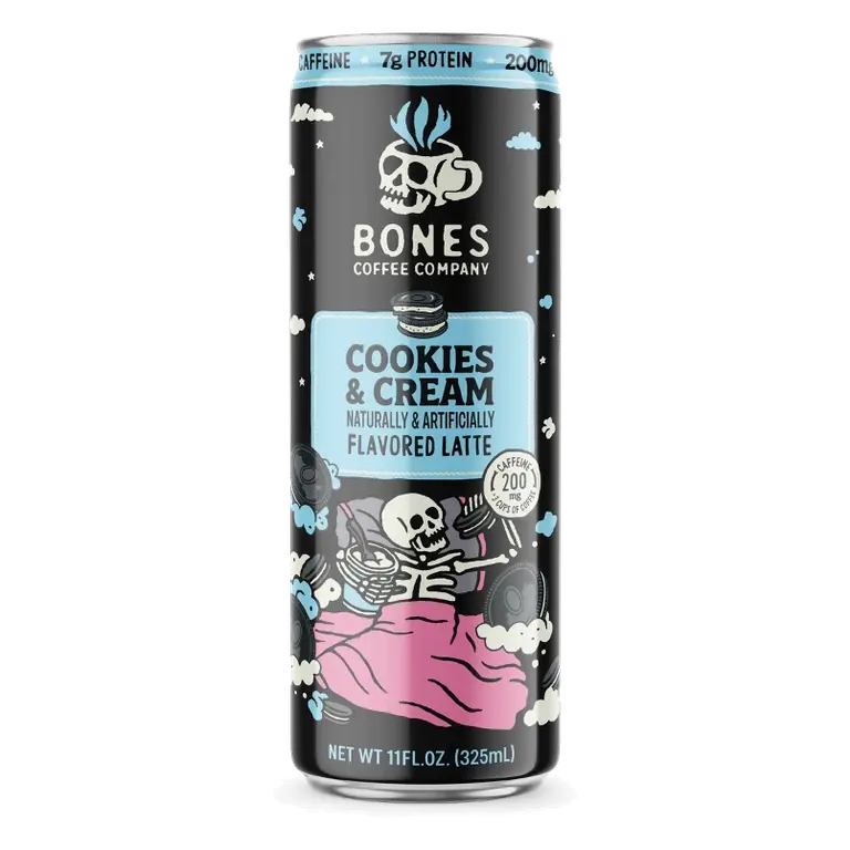 Bones Coffee Company Cookies & Cream Flavored Latte, 11 fl oz