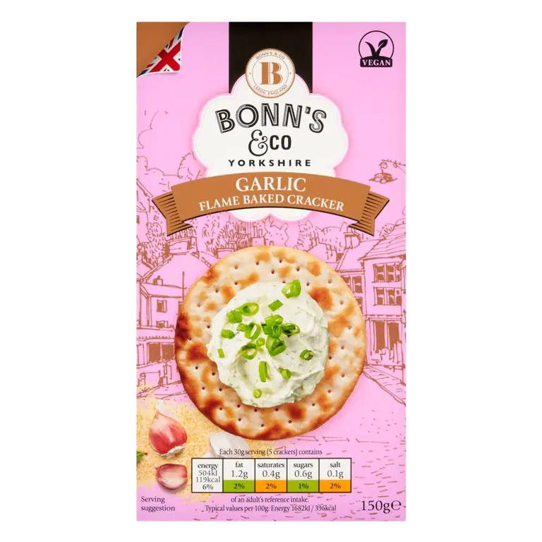Garlic Flamed Baked Crackers 150g