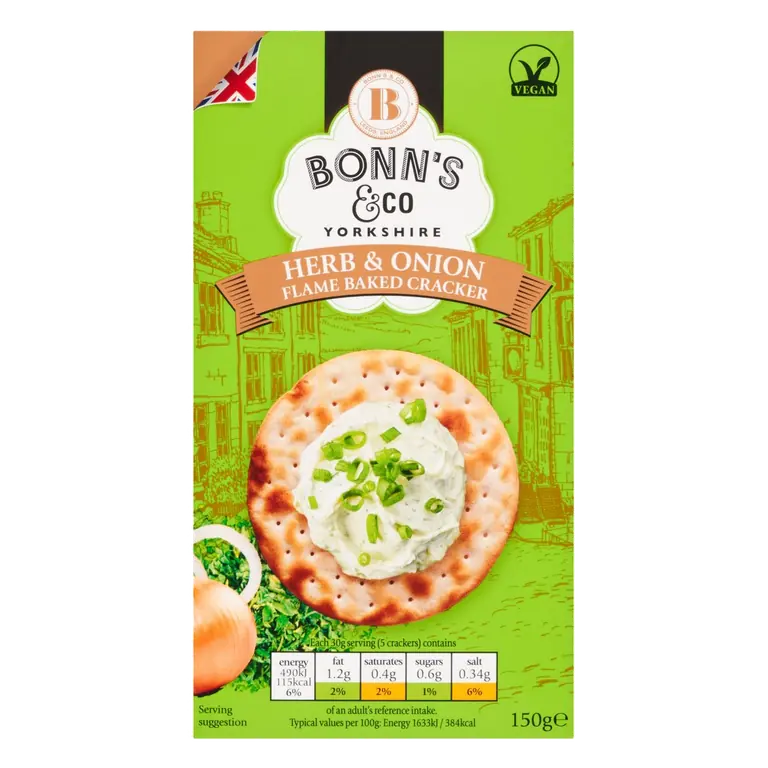 Herb & Onion Flamed Baked Crackers 150g