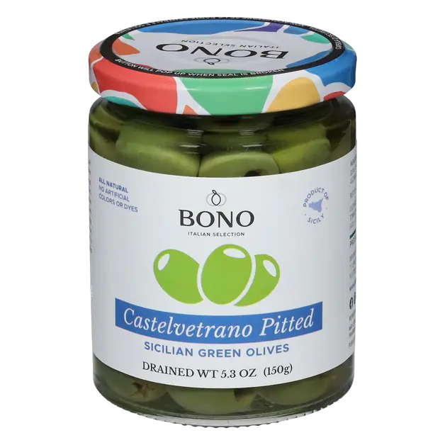 Imported Italian Castelvetrano Pitted Sicilian Green Olives