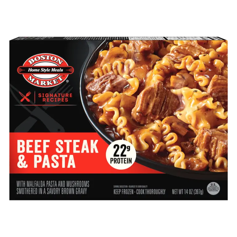 Home Style Meals Beef Steak & Pasta Frozen Meal