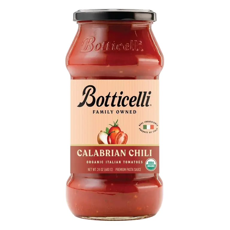 Botticelli Organic Calabrian Chili Premium Pasta Sauce, 24oz: Certified Gluten-Free, No Added Sugar