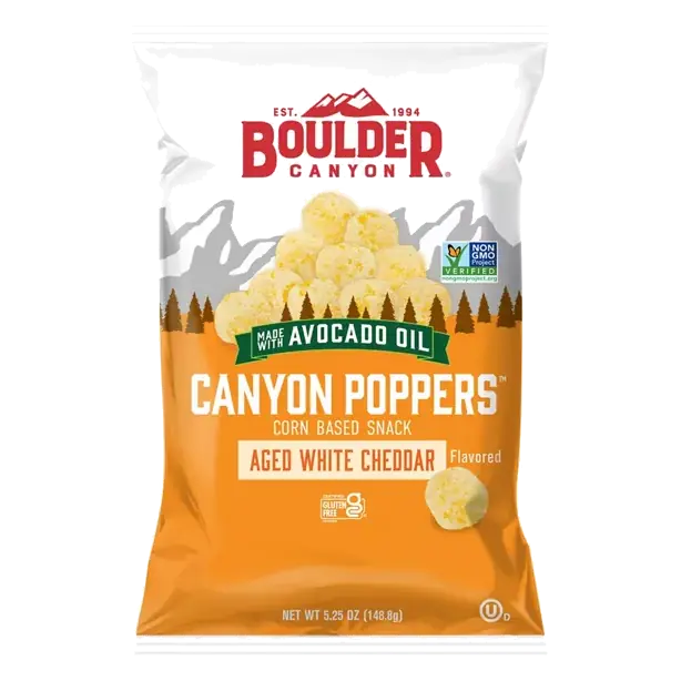 Canyon Poppers Aged White Cheddar Flavored Corn Puffs