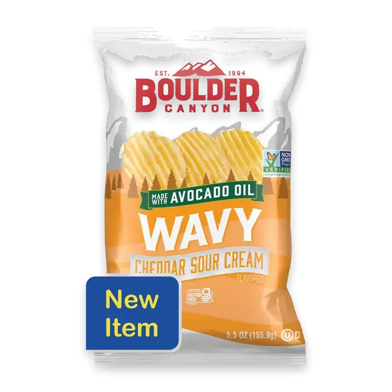 Wavy Avacado Oil Cheddar Sour Cream Potato Chips