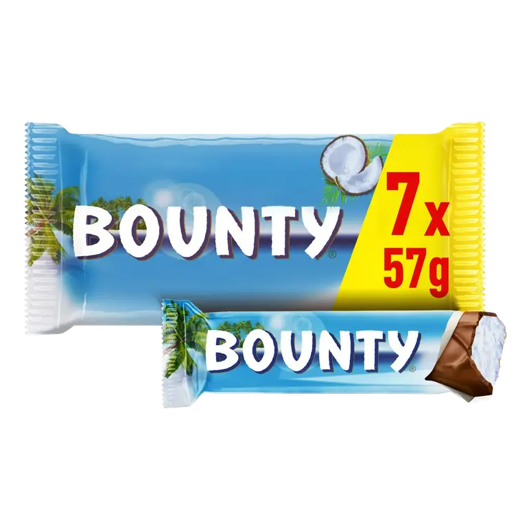 Bounty 7 x 57g Coconut Multipack Chocolate Bars