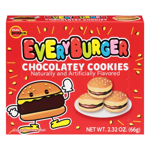 Bourbon EveryBurger Chocolate Filled Cookies, Burger-Shaped