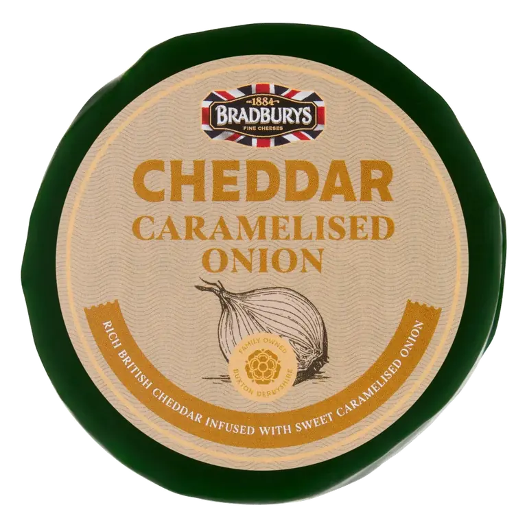 Cheddar With Caramelised Onion Truckle 200g