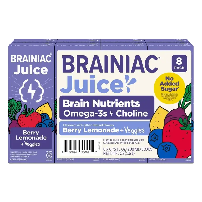 Brainiac Kids Berry Lemonade Juice Drink 8 pk/6.75 fl oz Boxes