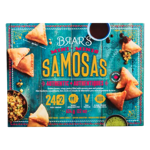 Samosas Mini Potatoes & Peas 624 g (frozen)