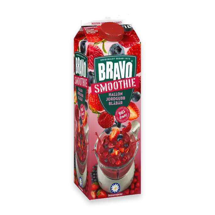 Smoothie Hallon Jordgubb Blåbär 1l