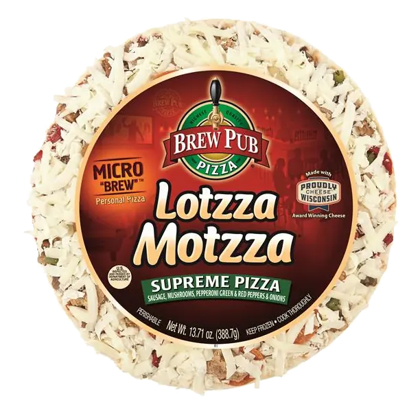 Brew Pub Lotzza Motzza Micro Brew Supreme Personal Pizza