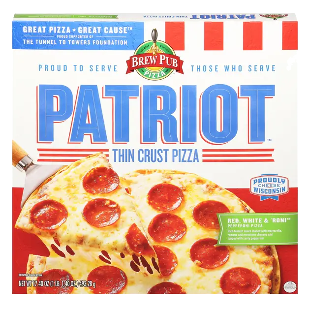 Brew Pub Patriot Thin Crust Pizza, Red, White & 'Roni