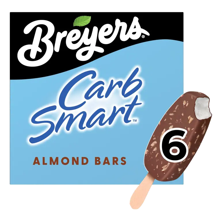 Almond Vanilla Flavor and Chocolate Flavored Coating with Almonds Frozen Dairy Dessert Bars