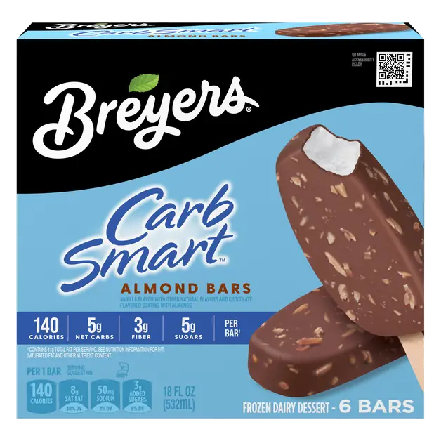 Carb Smart Almond Frozen Dairy Dessert Bars - 6 ct