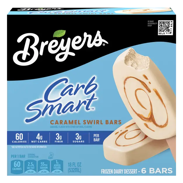 Carb Smart Caramel Swirl Frozen Dairy Dessert Bars - 6 ct